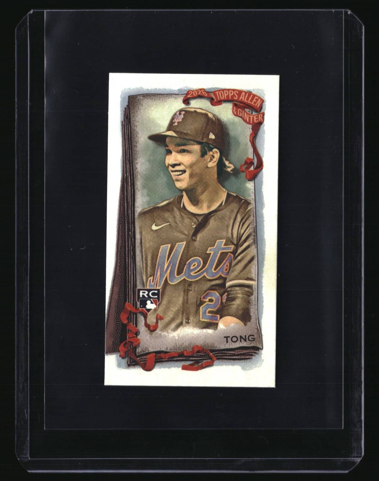 Jonah Tong 2026 Topps Allen & Ginter #165 Mini RC Mets Baseball Card, photo 1